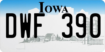 IA license plate DWF390