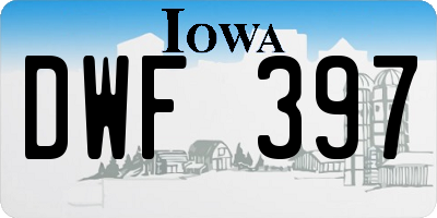 IA license plate DWF397