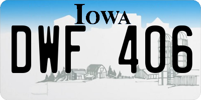 IA license plate DWF406