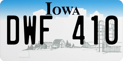IA license plate DWF410