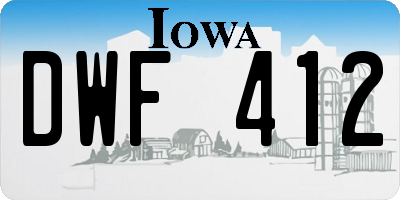 IA license plate DWF412