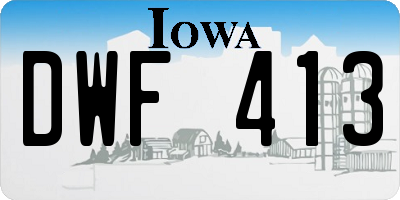 IA license plate DWF413