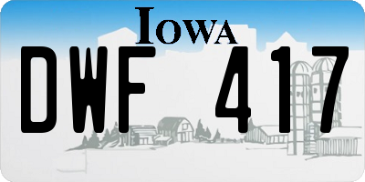 IA license plate DWF417