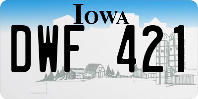 IA license plate DWF421