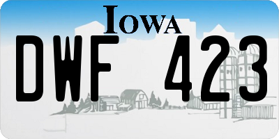 IA license plate DWF423