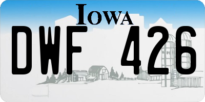 IA license plate DWF426