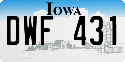 IA license plate DWF431