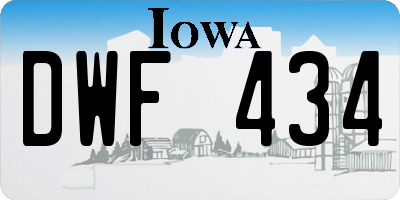 IA license plate DWF434