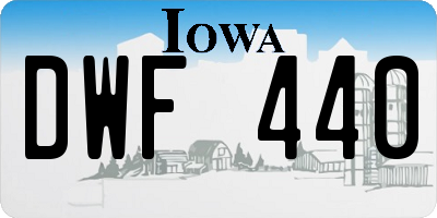 IA license plate DWF440