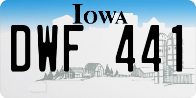 IA license plate DWF441