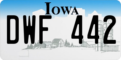IA license plate DWF442