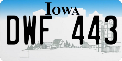 IA license plate DWF443