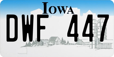 IA license plate DWF447