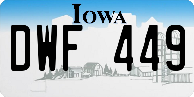 IA license plate DWF449