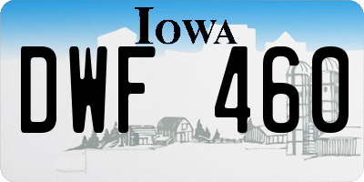 IA license plate DWF460