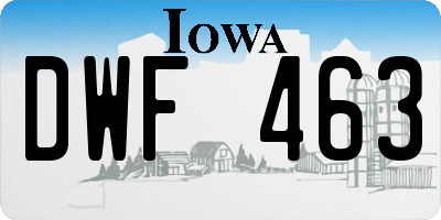 IA license plate DWF463