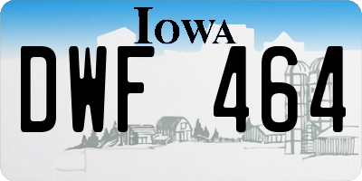 IA license plate DWF464