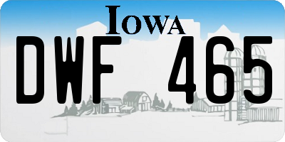 IA license plate DWF465