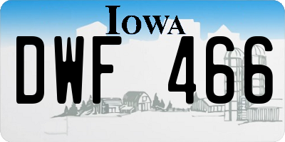IA license plate DWF466