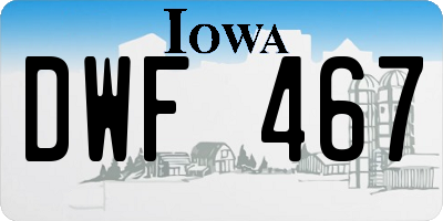 IA license plate DWF467