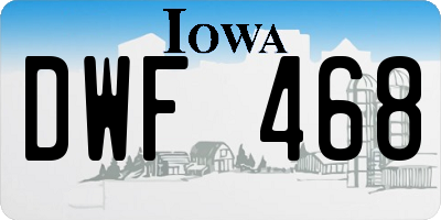 IA license plate DWF468
