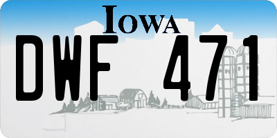 IA license plate DWF471