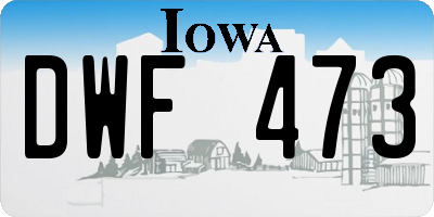 IA license plate DWF473