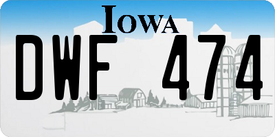 IA license plate DWF474