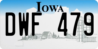 IA license plate DWF479