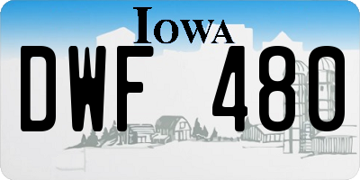 IA license plate DWF480