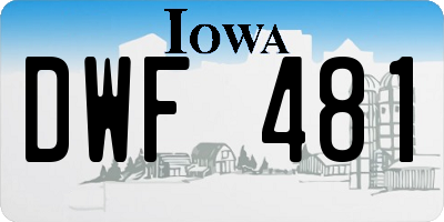 IA license plate DWF481
