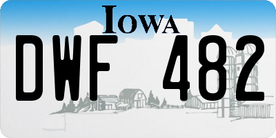 IA license plate DWF482
