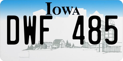 IA license plate DWF485
