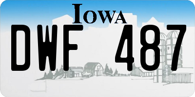 IA license plate DWF487