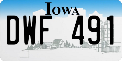 IA license plate DWF491