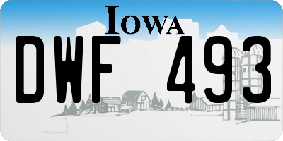 IA license plate DWF493