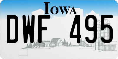 IA license plate DWF495