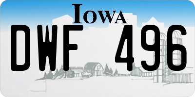 IA license plate DWF496