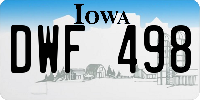 IA license plate DWF498