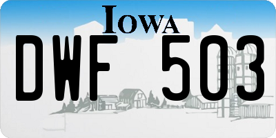 IA license plate DWF503