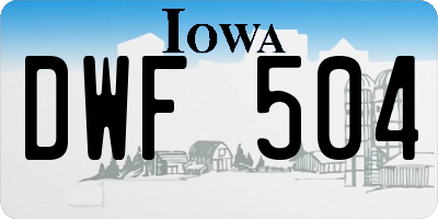 IA license plate DWF504