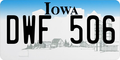 IA license plate DWF506