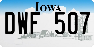 IA license plate DWF507
