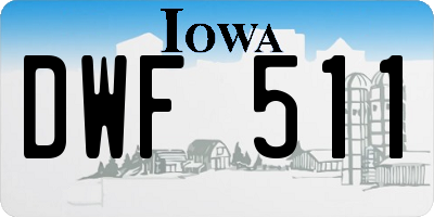 IA license plate DWF511