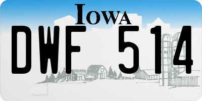 IA license plate DWF514