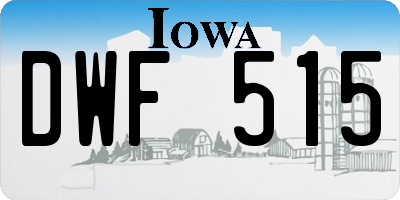 IA license plate DWF515