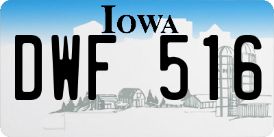 IA license plate DWF516