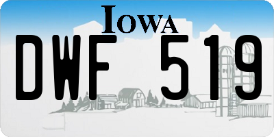 IA license plate DWF519