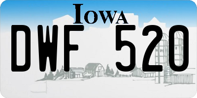 IA license plate DWF520