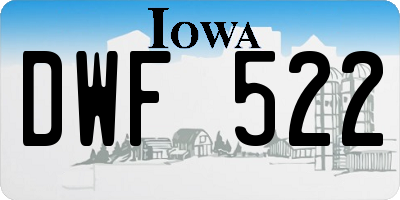 IA license plate DWF522
